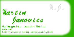 martin janovics business card